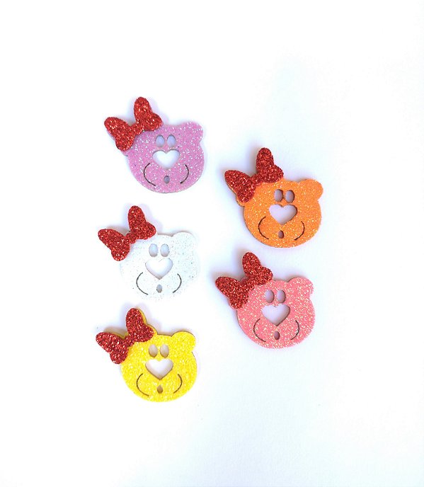 5 Adesivos Pet Ursa Laço